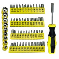 Set od 9 nasadnih ključeva 1/4" 5 - 8 mm i 48 bitova s držačem, 57 kom.